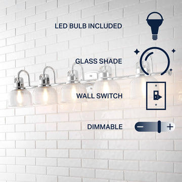 Virginia Metal/Glass LED Vanity Light